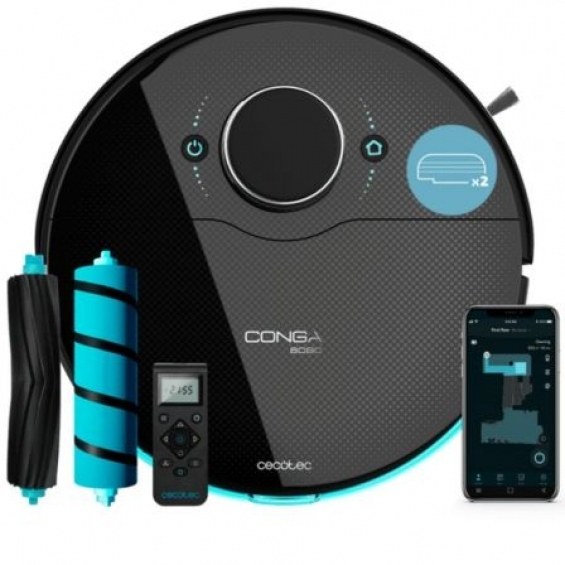 Robot Aspirador Cecotec Conga 8090 Ultra X/ Friegasuelos/ control por WiFi