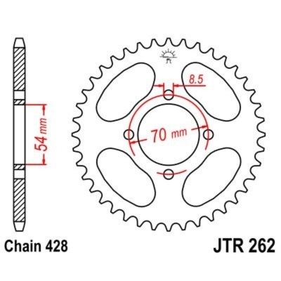 Corona JT 262 de acero con 40 dientes JTR262.40