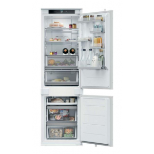 Frigorífico combi integrable Haier HBQW5518E, 2D 55 Series 6, 177.2 x 54 x 54.5 cm, No Frost, clase E, 216 kWh año, 37dB, 248 litros, luz LED, MultiFlow, reversible, WiFi, blanco