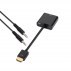 Aisens-Conversor Hdmi A Svga+Audio, Hdmi A/M-Svga/H+Jack 3.5/H, Negro,