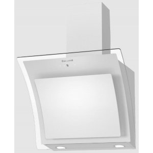 Campana decorativa de pared inclinada Corberó NYASA6000W, vertical, 60 cm, 831 m3/h, clase A++, 6 velocidades, 64dB, filtro aluminio, 2 luces LED, cristal blanco