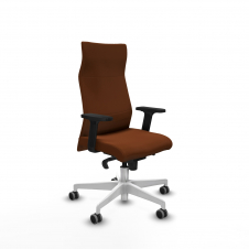 Piqueras y Crespo Albacete direcci?n sincro similpiel marr?n brazos 2D base blanca ruedas 65 engomadas