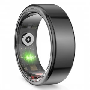 Anillo inteligente Smart Ksix BSR01N10, Saturn, talla M, unisex, diámetro interior 20 mm, autonomía 3 días, control de actividad, salud y sueño, protección 5 ATM, IP68, negro