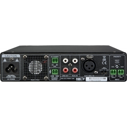 Amplificador PA 120Wrms BT/USB/MIC/AUX NEXT MX120