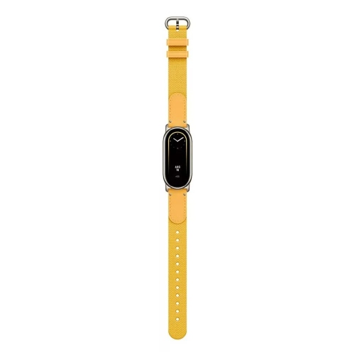 Xiaomi Braided Strap Correa para Pulsera de Actividad Mi Smart Band 8 - Fabricada en Nylon y Cuero - Color Amarillo