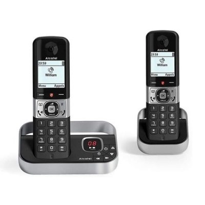 Telefono fijo inalambrico alcatel dec f890 voice duo negro