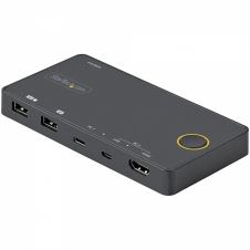 StarTech.com Switch Conmutador de 2 Puertos HÍ­brido USB-A HDMI y USB-C para 1 Monitor HDMI 2.0 4K de 60Hz para Ordenador de Sobremesa o Portátil - A