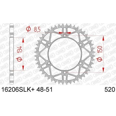 Corona AFAM acero autolimpiable 16206 - Paso 520 16206SLK+48