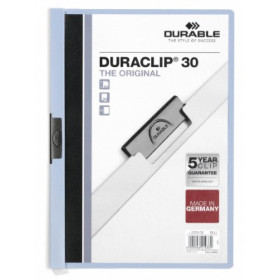 Duraclip 30 archivador PVC Azul claro, Transparente
