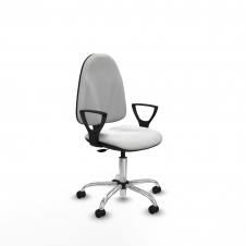 Piqueras y Crespo Algarra CP bali blanco brazos fijos base cromada ruedas engomadas 50mm