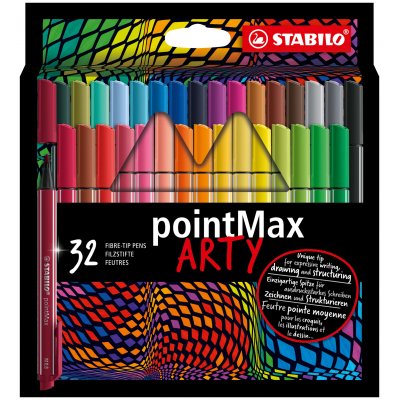 pointMax rotulador de punta fina Medio Multicolor 32 pieza(s)