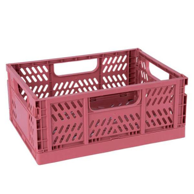 Pack de Cajas Apli Up North - 2 Cajas de Plástico Plegables y Apilables - Tamaño 29x21x12cm - Color Rosa Coral