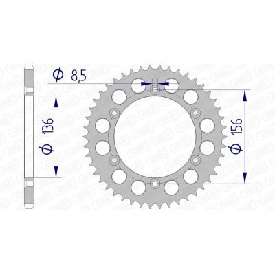 Corona AFAM aluminio 15206 - Paso 520 15206N-46