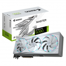 GIGABYTE AORUS GeForce RTX 5090 MASTER ICE 32G Tarjeta Gráfica - 32GB GDDR7, 512 bits, PCI-E 5.0, 2655MHz Frecuencia Base, 3 x DP 2.1a, 1 x HDMI 2.1b