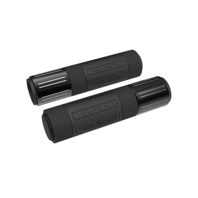 HIGHSIDER Conero handlebar grip rubber, 7/8 inch (22,2 mm), 132 mm, black glossy with polished bevels 315-055
