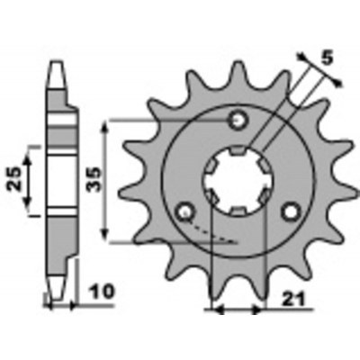 PBR Steel Standard Front Sprocket 2069 - 525 2069.14.18NC