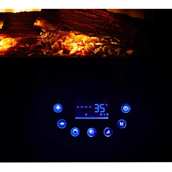 Chimenea eléctrica Orbegozo CM 8000, 1.800 W, efecto fuego real, 5 intensidades de llama, negro - imagen 3