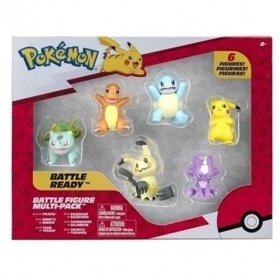 Pack de 6 figuras jazwares pokemon batalla surtido