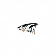StarTech.com Cable KVM 4 en 1 de 1.8m con DVI USB Audio y Micrófono - negro