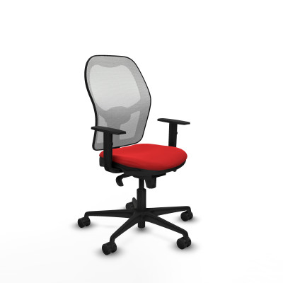 Jorquera sincro malla blanca similpiel rojo brazos 1D base nailon ruedas 65mm nailon