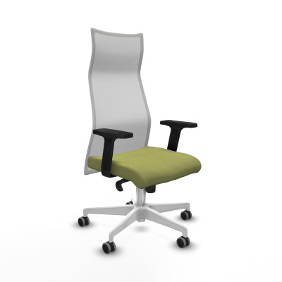 Albacete malla sincro malla blanca bali verde oliva brazos 2D base blanca ruedas 65mm engomadas