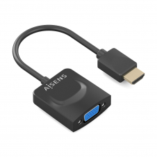 AISENS Conversor HDMI a SVGA, HDMI A/M-SVGA/H, Negro, 15?m