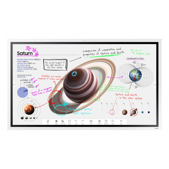 Pantalla interactiva Samsung Flip Pro WM65B LH65WMBWBGCXEN, 65 pulgadas, 4K UHD, táctil IR, Tizen 6.5, HDMI, WiFi, blanco