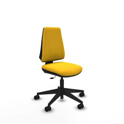 Elche CP similpiel amarillo base piramidal ruedas nailon 65mm
