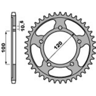 PBR Steel Standard Rear Sprocket 4447 - 525 4447.42.C45