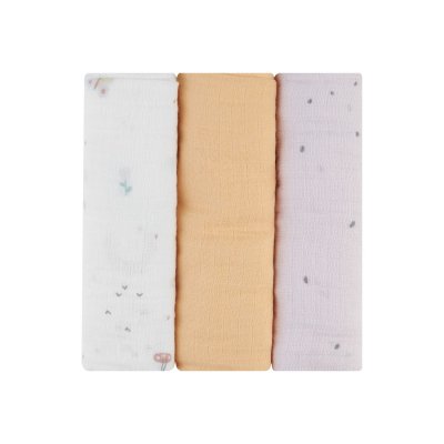 Juego de pañales de muselina 3 uds 75x75 cm Hedge-hugs