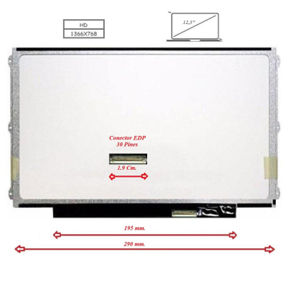 Pantalla para portátil LED 12.5\ Slim 30 Pines