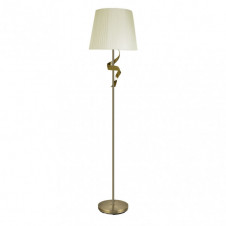 Pie Salon Baeza 1xe27 Cuero Pantalla Beis 162x38x38 Cm