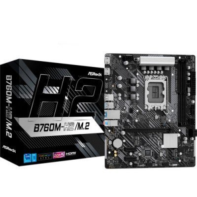 PLACA ASROCK B760M-H2/M.2,INTEL,1700,B760,2DDR5,96GB,HDMI+DP,4SATA+2M.2,5USB 3.2+1USB-C,GBLAN,MATX