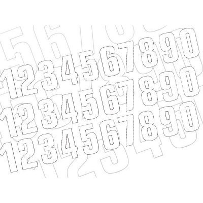 BLACKBIRD Race Numbers Kit 0 to 9 160x75mm White 5048/10BIHRKIT