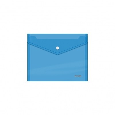 Dohe Sobre con Cierre de Broche - Tamaño A5 - Polipropileno Cristal Transparente 150 Micras - Color Azul