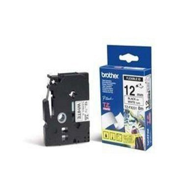 Brother TZeFX231 Cinta Laminada Flexible Original de Etiquetas - Texto negro sobre fondo blanco - Ancho 12mm x 8 metros