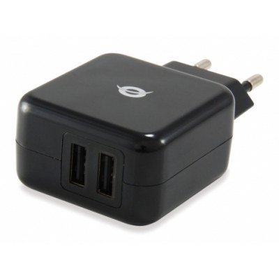 Conceptronic Cargador de Pared 2XUSB(5V/2.1A, 5V/1A) - Color Negro