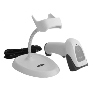 SCANNER CODIGO DE BARRAS APPROX APPLS22WH BLANCO 2D/1D INTERFAZ USB DISPARO MANUAL O AUTOMATICO AVISADOR DE LECTURA POR LED Y BEEPER CON SOPORTE