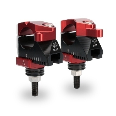 Alzas de manillar ajustables Gilles Tooling, negro / rojo 2DGT-02-04-BR