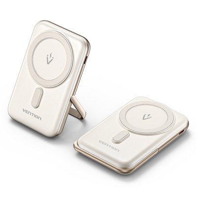 Vention Powerbank Inalambrico Magnetico 10000mAh - USB Tipo-C - Carga Rapida 20W - Entrada Wireless 15W - Material PC+ABS - Color Blanco