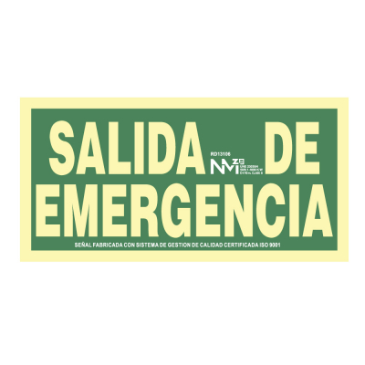 Cartel de evacuación salida de emergencia (pvc 1mm) clase a 30x15cm normaluz