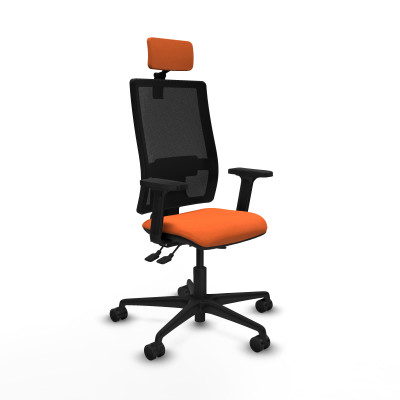 Bormate asincro malla negra bali naranja brazos 2D base nailon cabecero 2D ruedas 65mm nailon