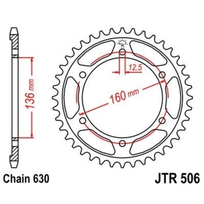 Corona JT 506 de acero con 40 dientes JTR506.40