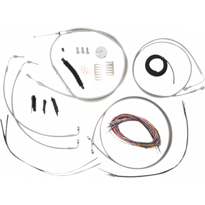 Kit completo de cable de manillar/línea de freno en acero inoxidable trenzado LA CHOPPERS LA-8157KT2-08