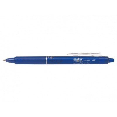 Pilot Boligrafo de gel borrable retractil Frixion Clicker - Punta de bola redonda 0.7mm - Trazo 0.4mm - Color Grip ergonomico - Azul