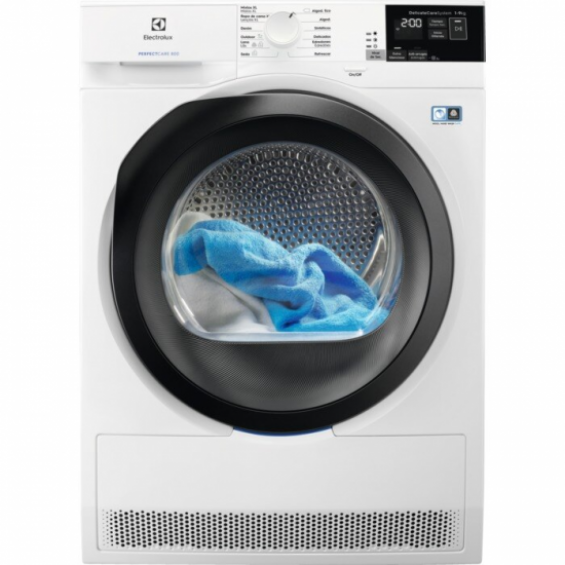 Secadora con bomba de calor Electrolux EW8H4964IB, 9 kg, clase A++ (antigua), 65 dB, DelicateCare, motor Inverter, blanco