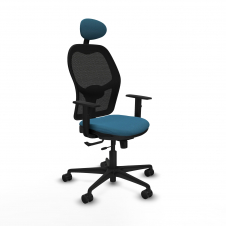 Piqueras y Crespo Jorquera traslack malla negra bali verde petroleo brazos 1D base nailon cabecero fijo ruedas 65mm nailon