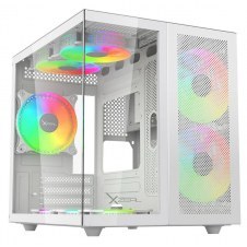 GABINETE XZEAL CUBO M-ATX/ITX, BLANCO, 3 VENTILADORES ARGB, XZGAMC1W