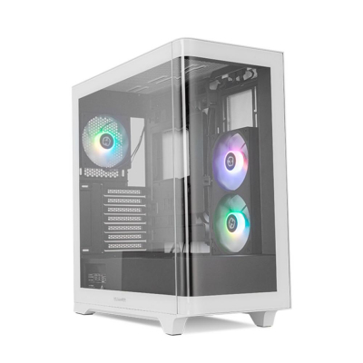 Caja ordenador gaming nox hummer ether atx argb cristal templado negro - blanco
