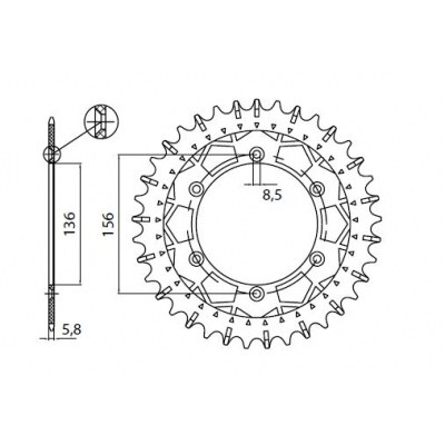 Coronas de acero inoxidable Works Z SUNSTAR SPROCKETS 8-3631-48